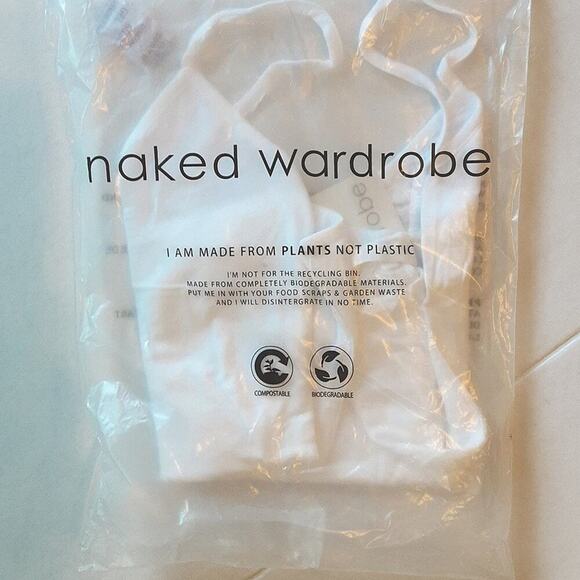 Naked Wardrobe NEW White Spaghetti Strap Neutral Base Layer Cheeky Bodysuit L - Picture 3 of 7